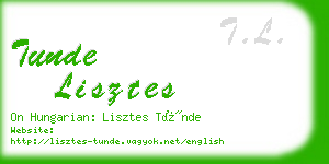 tunde lisztes business card